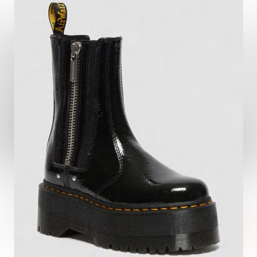 2976 MAX DISTRESSED PATENT CHELSEA PLATFORM BOOTS